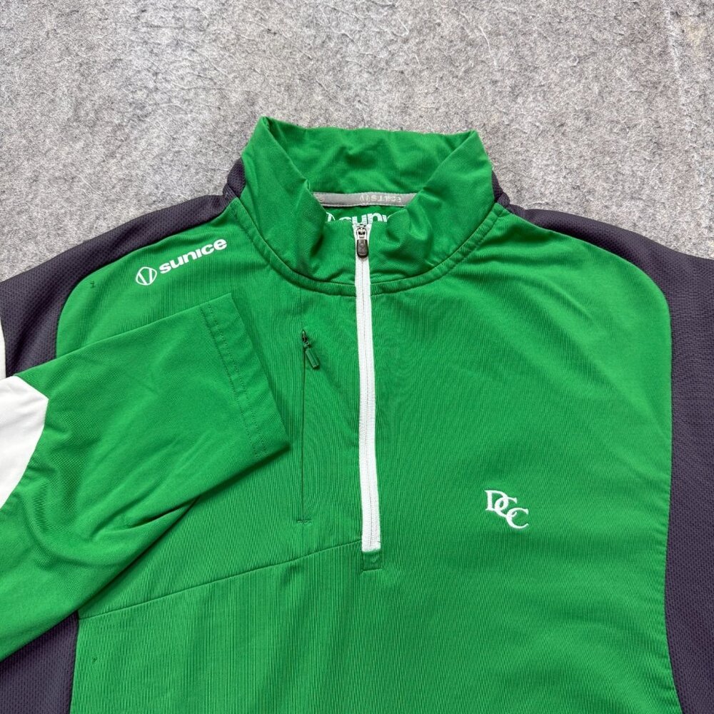 Sunice Super Lite Pullover Men XL Green Half-Zipper Stretch Breathable